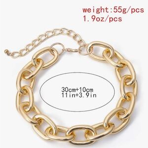 Gold link chunky chain choker necklace